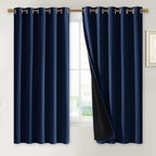 NICETOWN 100% Blackout Curtain Panels, Thermal Insulated Black Liner Curtains by NICETOWN