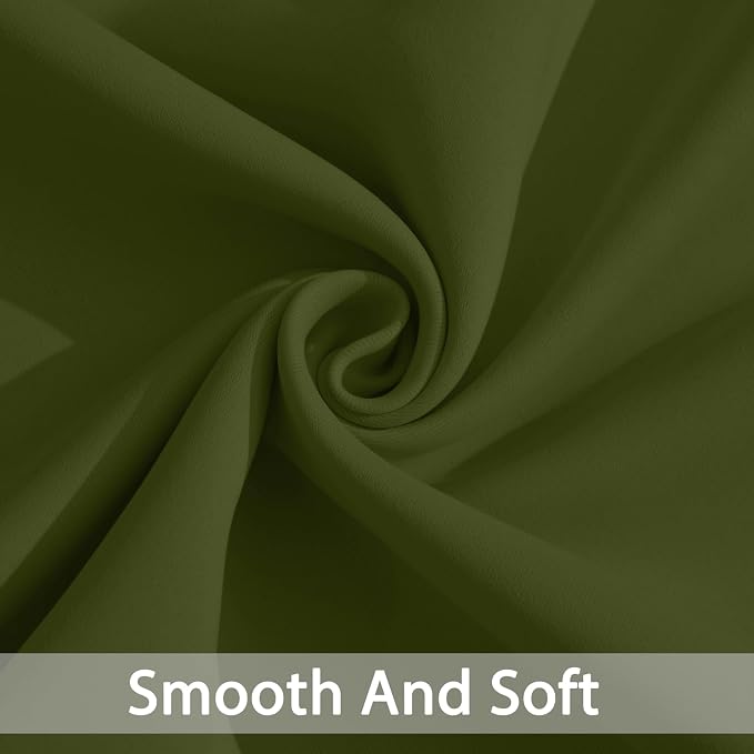 Yakamok Olive Green Blackout Curtains-Room Darkening Green Thermal Insulated - Image 5