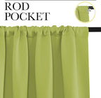 NICETOWN Blackout Curtains for Living Curtains, Fresh Green, 2 Panels, 52 by 95 - Image 2