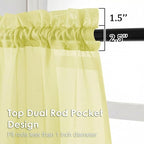 OVZME Sheer Curtains 63 inch Length 2 Panels Set - Image 3