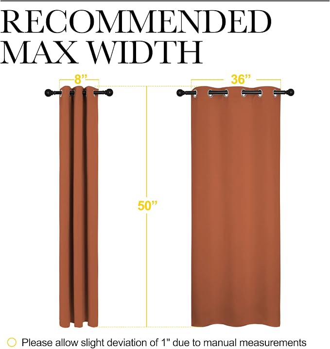 NICETOWN Bedroom Curtains 50 inches Long, Privacy and Thermal Insulated - Image 7