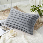 decorUhome Cozy Faux Fur Throw Pillow Covers 12x20 Set of 2 Decorative Soft - Image 4