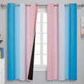 Estelar Textiler Pink and Blue Curtains 63 Inch Length 2 Panels, Ombre Total by ESTELARTEXTILER