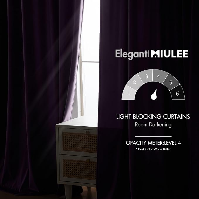 MIULEE Purple Velvet Curtains 90 inches - Image 5