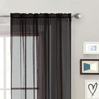 SpaceDresser Basic Rod Pocket Sheer Voile Window Curtain Panels White 1 Pair 2 - Image 4