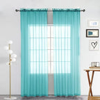 SpaceDresser Sheer Voile Window Treatment. Rod Pocket Curtain Panels by SpaceDresser