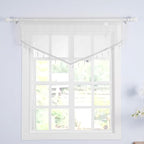 Molaxhome Swag Curtain 51 inch Length Rod Pocket Scalloped Curtain Valance - Image 2