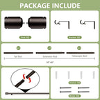 5/8” Diameter Curtain Rods 30-60 Inch, - Image 3