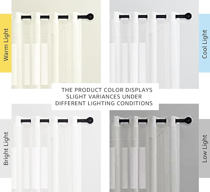 NICETOWN White Sheer Linen Curtains - Image 2