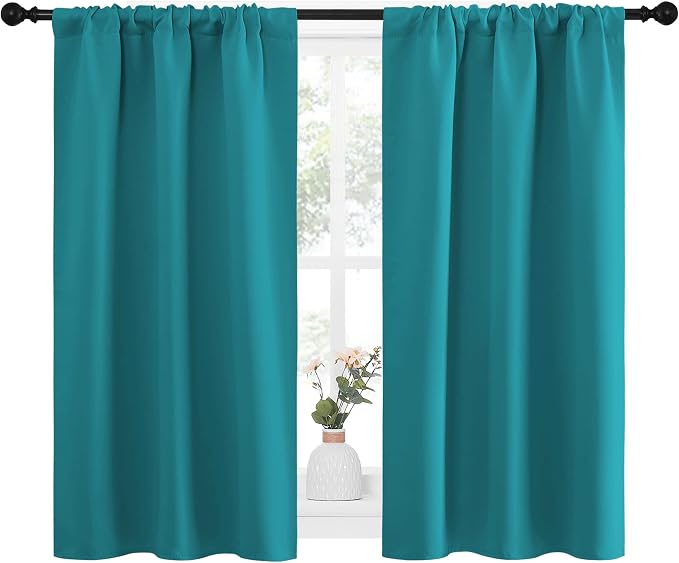NICETOWN Peacock Blue Blackout Curtains Panels - Image 2