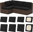 8Pcs Stretch Patio Cushion Covers, Outdoor Couch & Sofa Replacement Slipcovers by VORSHAPE