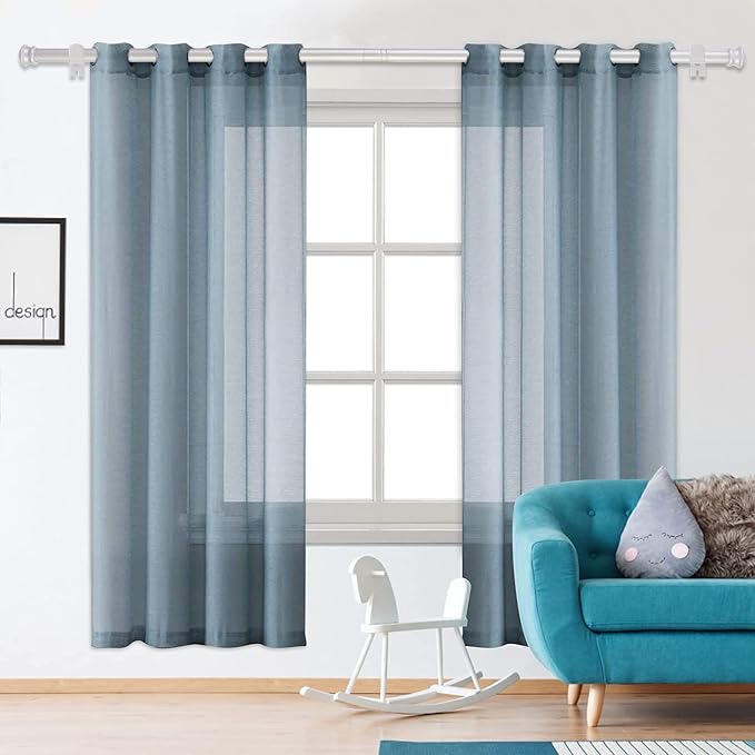 Small Curtain Rods for Windows 30" and 45" 5/8 Inch Standard Decorative Silver - Image 7