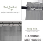 OWENIE Sheer Grey Curtains, Sheer Curtains 63 inch Length 2 Panels Set - Image 4