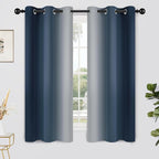 Yakamok Room Darkening Ombre Curtains 63 Inch Length, Light Blocking Grommet by Yakamok