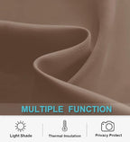 RYB HOME Short Mocha Blackout Curtains - Image 6