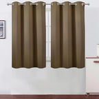 LEMOMO Brown Blackout Curtains/38 x 54 Inch/Set of Two Panels Grommet Living by Lemomo