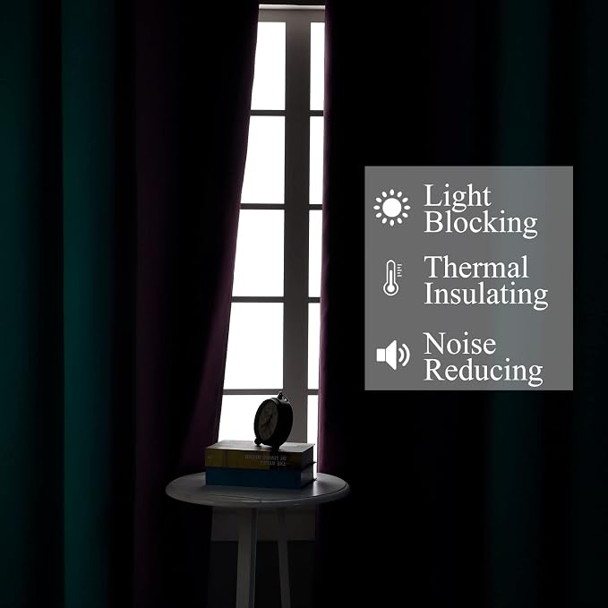 Estelar Textiler Ombre Teal and Purple Blackout Curtains 72 Inch Length 2 panels - Image 3