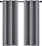 Yakamok Room Darkening Gray Blackout Curtains Thermal Insulated Grommet Curtain by Yakamok