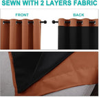 NICETOWN Burnt Orange 100% Blackout Curtains - Image 5
