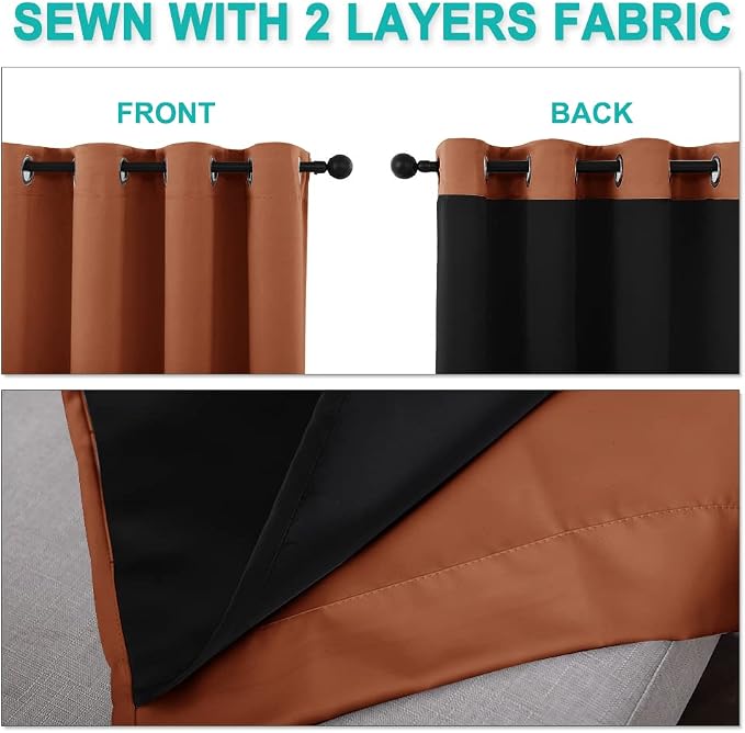 NICETOWN Full Shading Curtains for Windows, Super Heavy-Duty Black Lined - Image 5