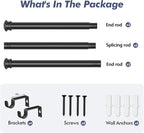 Curtain Rods 2 Pack 5/8 inch Black Curtain Rods - Image 5