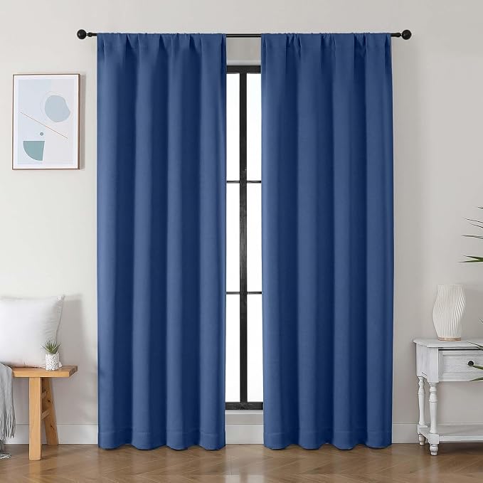 Simplebrand Ava Royal Blue Blackout Curtains by Simplebrand