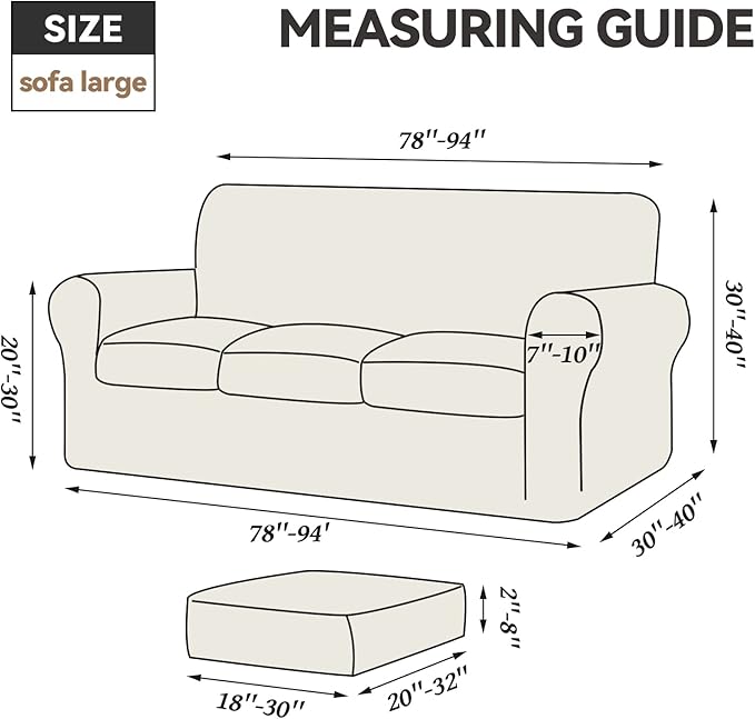 WEERRW Velvet Plush Fabric 4 Pieces Sofa Covers - Image 7