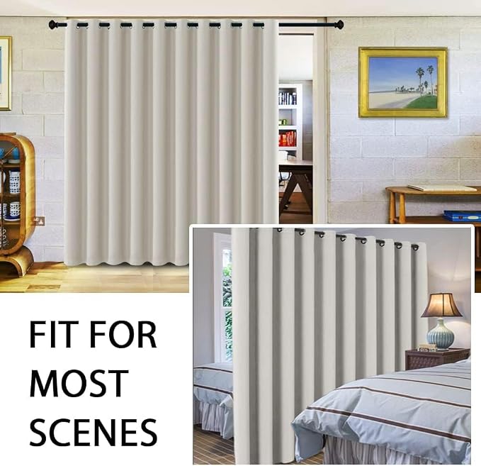 H.VERSAILTEX Blackout Curtains for Sliding Glass Door Room Divider Curtains - Image 2