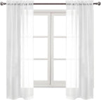 DWCN White Sheer Curtains 63 inch Length 2 Panels Set, Elegant Solid Color - Image 9