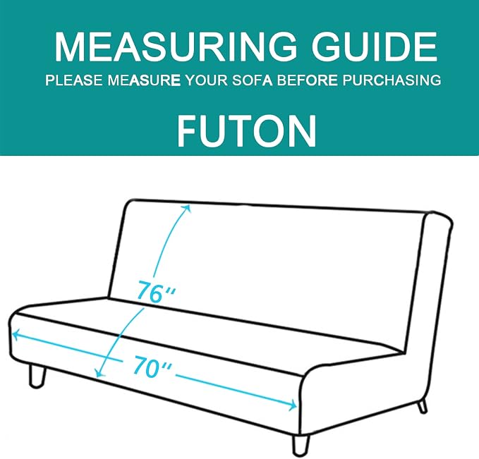 U-NICE HOME Futon Sofa Covers Reversible Sofa Slipcover Armless Couch Cover - Image 4