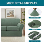 Turquoize 3 Piece Sofa Covers for 2 Cushion Couch Sofa Slipcover Soft Couch - Image 4