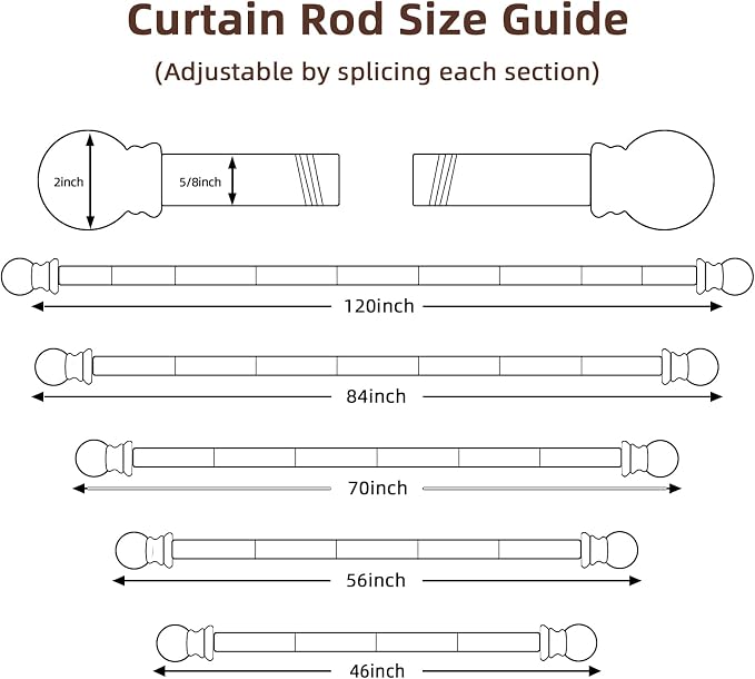SMODBRODRE Curtain Rods for Window 32 to 120 - Image 3