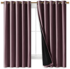NICETOWN Dry Rose 100% Blackout Lined Curtains, 2 Thick Layers Completely - Image 2