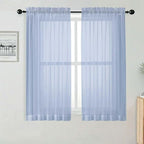 OWENIE Short Sheer Curtains for Bedroom Living Room 54 Inch Length 2 Panels Set by OWENIE