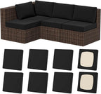 8Pcs Stretch Patio Cushion Covers, Outdoor Couch & Sofa Replacement Slipcovers by VORSHAPE