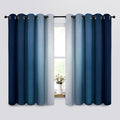 Yakamok Blue Ombre Curtains Room Darkening Grommet Curtains by Yakamok