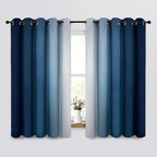 Yakamok Blue Ombre Curtains Room Darkening Grommet Curtains by Yakamok