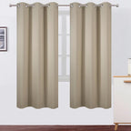 LEMOMO Beige Thermal Blackout Curtains/42 x 72 Inch/Set of 2 Panels Room by Lemomo