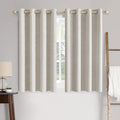 MIULEE Linen Textured Curtains for Bedroom Solid 100% Blackout Thermal by MIULEE