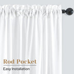 HOMEIDEAS Non-See-Through White Privacy Sheer Kitchen Curtains, 30 X 36 Inches - Image 4