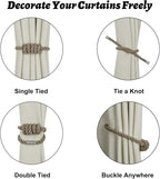 BEL AVENIR Magnetic Curtain Tiebacks, Decorative Drapery Holdbacks Modern Woven - Image 3
