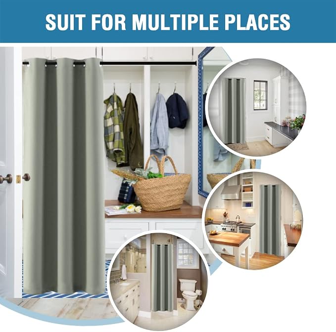 H.VERSAILTEX Doorway Curtain Blackout Closet Door Curtain Room Divider Window - Image 5