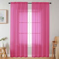 Sheer Hot Pink Curtains for Bedroom Living Room 90 Inches Long 2 Panels Set by WelvetBLK