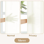 HOMEIDEAS Non-See-Through Ivory Privacy Sheer Curtains, 52 X 96 Inches Long 2 - Image 3