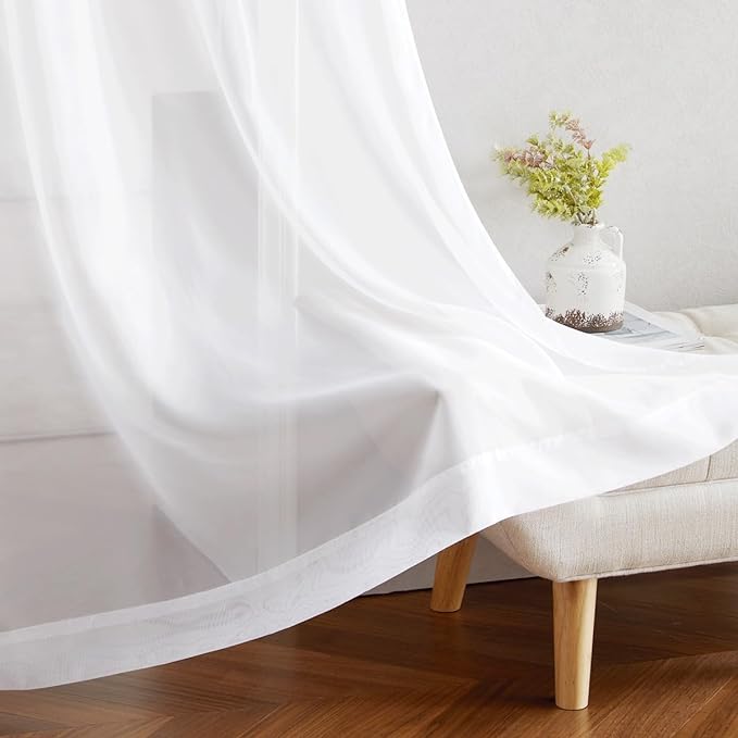 NICETOWN White Sheer 102 inch Curtains - Image 7