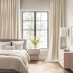 MIULEE Cream Beige Back Tab Light Blocking Curtains 84 Inch Length 2 Panels Set - Image 2