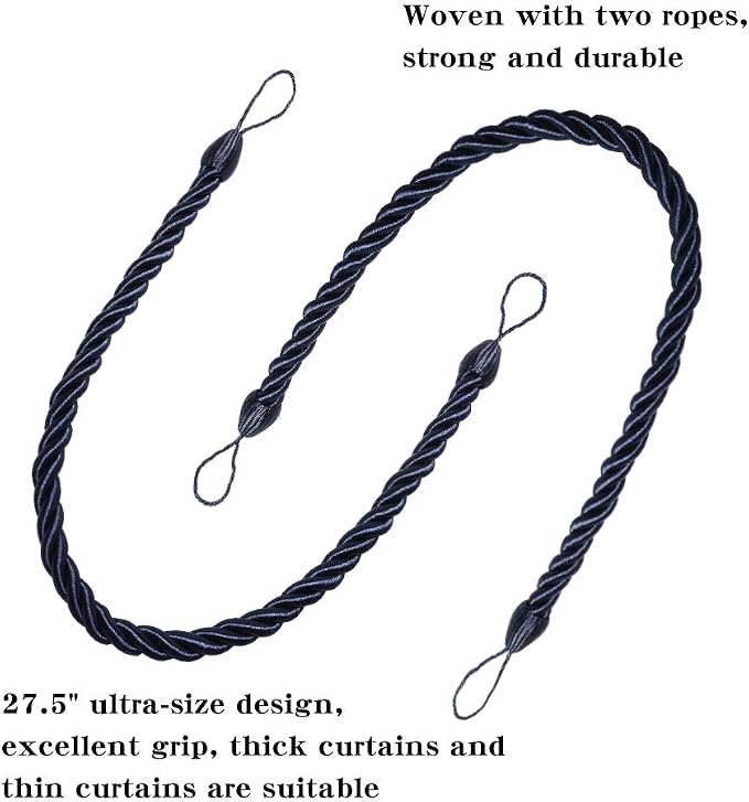 BEL AVENIR Curtain Rope Tiebacks, Drapery Rope Holdbacks - Image 3