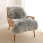 duduta Gray Faux Sheepskin Chair Seat Covers, Fluffy Shag Fur Throw Rugs Room by duduta