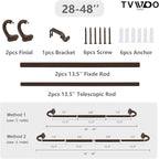 TVWOO Bronze Wrap Around Curtain Rods:5/8 Inch Blackout Adjustable Window - Image 7