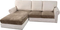 H.VERSAILTEX Velvet Stretch Sectional Couch Covers 3 Pieces Sofa Seat Cushion by HVERSAILTEX